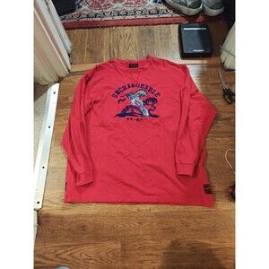 VTG Y2K Evisu Heritage Unchangeable Embroidered T-Shirt Long Sleeve Red Men's XL